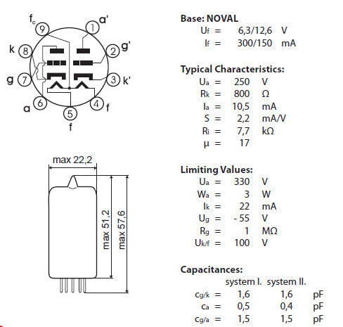 12AU7-WCL Long Plate